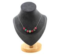 Collana 7 Perle Di Crisocolla Della Namibia Qualità 7A + Tormalina Collana Donne