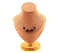 Collana 7 Perle Occhio di Falco + Tormalina melon D'Acqua 8 MM Catena Collana Fe