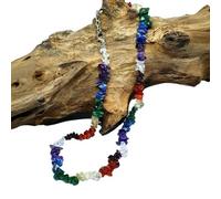 Collana 7 sette chakra vera pietra preziosa chip Reiki carica bilanciamento r...