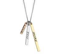 Collana A Barra In Argento Sterling Tre Toni ' Ti Amo Di Più '