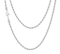 Collana a catena a corda per uomo e donna, catena a maglie intrecciate in acciaio inossidabile 316L, color oro, argento, nero, ipoallergenica, impermeabile, regalo per lui e lei, 3 mm, 4 mm, 5 mm, 16