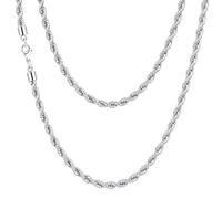 Collana a catena a corda per uomo e donna, catena a maglie intrecciate in acciaio inossidabile 316L, color oro, argento, nero, ipoallergenica, impermeabile, regalo per lui e lei, 3 mm, 4 mm, 5 mm, 16