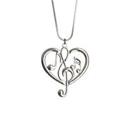 Collana a catena a serpente coreana con cuore e note musicali, Y2K, design retrò di nicchia, per donne, minimalista e versatile