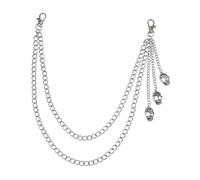 Collana a catena con ciondolo a forma di teschio per donne e uomini, unisex, punk, gotico, Halloween, cintura in vita catena vintage rock fascino Y2K Biker Goth jeans catene da tasca gioielli regali