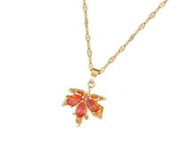 Collana a catena con foglie d'acero alla moda, accessorio per donne alla moda che apprezzano la bellezza degli stili naturali gioielli da donna alla moda, Misura unica, come descritto, come descritto