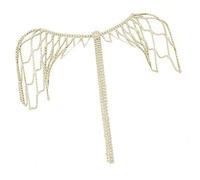 Collana a catena con frange di strass per il corpo da sposa per una lunga durata a matrimoni, feste ed eventi speciali con strass e frange, One Size, come descritto, come descritto