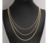 Collana A Catena Con Scatola Rotonda In Oro Giallo 14K Tutte Le Taglie