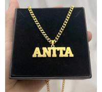Collana a catena cubana personalizzata da uomo con ciondolo con targhetta del nome, adatta per uomo, regalo di compleanno/festa del papà, oro/oro rosa alla moda, vintage, unisex, minimalista, casual,