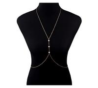 Collana a catena del corpo della pancia per le donne Accessori decorativi per il ballo di fine anno dei gioielli del corpo della sfera sexy di nozze (Colore : D, dimensioni : Come mostrato) (D Come mostrato)
