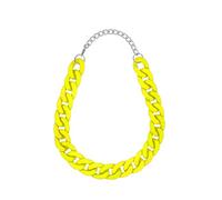 Collana a catena di dichiarazione colorata enorme catena a maglie oversize con catena a maglia vintage, colore: giallo neon