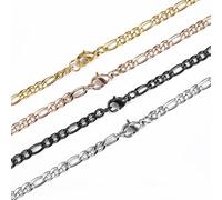 Collana a catena Figaro di moda per uomo Collana lunga in acciaio inossidabile color argento punk da uomo Regalo di gioielli hip-hopAgile e professionale.