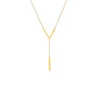 Collana a catena fine color oro, connettore geometrico a forma di V, ciondolo a barra lunga, gioielli per tutti i giorni