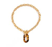 Collana a catena in oro vintage, a forma di graffetta, con ciondolo a forma di leopardo, stile cubano, gioiello unico con piccolo ciondolo, collana punk per feste, accessori regalo