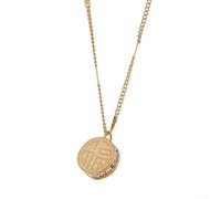 Collana a catena in titanio con diamanti rotondi tagliati con precisione e dimensioni del ciondolo 12 x 4 x 1 cm (oro)