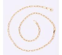 Collana A Catena Lunga In Oro Giallo 10K Con Fermaglio In Carta 3Mm