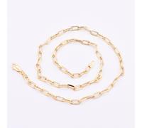 Collana A Catena Lunga In Oro Giallo 10K Con Fermaglio In Carta Da 3,5mm