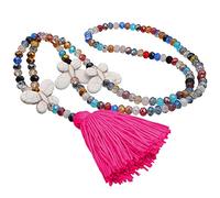 Collana a Catena Lunga per Donne a Ciondolo Donne Donne Fatte a Mano nella Collana di Cristallo con Perline di Perline da Gigante