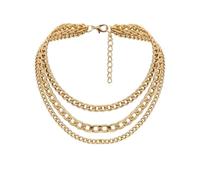 Collana a catena multistrato pre-miscelata color oro, gioielli pendenti impilati Twist O Link, collane a strati di vari spessori per abiti autunnali a maglia semplice