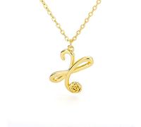 Collana a catena per donna, piccola collana con iniziale in oro per donna, collana con ciondolo con alfabeto in acciaio inossidabile, regali di Natale X