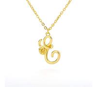 Collana a catena per donna, piccola collana con lettera iniziale in oro per donna, collana con ciondolo dell'alfabeto in acciaio inossidabile, regali di Natale E