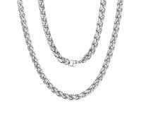 Collana a catena per donne in acciaio inossidabile, collana del rapper per uomini Necclana a catena a corda da 3-8 mm Catena da 18-28 pollici