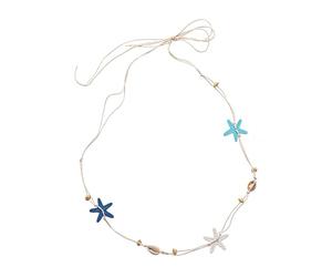Collana a catena per il corpo con conchiglie e stelle marine indossabili doppie con cordoncino elastico, per le giornate calde, festival, gioielli alla moda con conchiglie e stelle marine