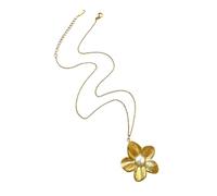 Collana a catena regolabile con fiori e farfalle, ipoallergenica, in acciaio inox, accessorio alla moda per clavicola, Misura unica, come descritto, come descritto