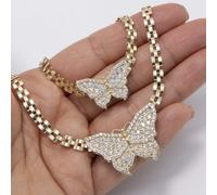 Collana A Catena Rlx Con Farfalla Lucida In Oro Giallo 10K Tutte Le Taglie