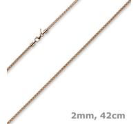 Collana A Catena Rotonda In Oro Rosa 585 Con Perle Di Lampone, 42cm