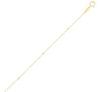 Collana A Catena Saturno In Cavo Con Perline In Oro Giallo 14K Reale 1,5Mm