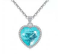 Collana a Ciondolo a Forma di Matrimonio a Forma di tormalina da 12 mm a Forma di Cuore per Donne