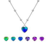 Collana A Ciondolo D'amore Termocromico - Collana D'amore Che Cambia Colore, Amore Per Il Cuore CAMPIO | Catena Di Maglione Hip Hop Femmina, Collana A Sospensione Che Cambia Il Colore Sensibile Alla T