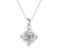 Collana a Ciondolo Moissanite da 1-5 Ct per Donne, 925 Gioielli di Moda In Oro Bianco In Oro Bianco In Oro per Matrimonio per Il Compleanno Regali per la Festa della Mamma P