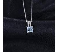 Collana a Ciondolo Topazio Blu da 1,2 ct per Il Matrimonio Senza Catena