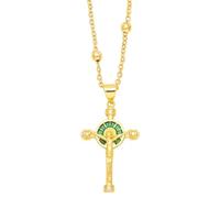 Collana a croce con perline bella e versatile che può essere indossata con qualsiasi stile, adjustable, Cristallo