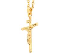 Collana a croce - Pendenti di crocifisso Gesù polacco raffinato | Corrosione -gioielli hip hop resistenti a catena trasversale | Transture Cross -trailer sorprendente per la condivisione di fede, amor