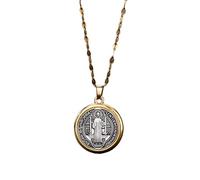 Collana a croce placcata in oro 14k per donne e uomini ciondolo a croce cava, regali cristiani perfetti per il battesimo, riempitivi per cesti di Pasqua, prima santa comunione