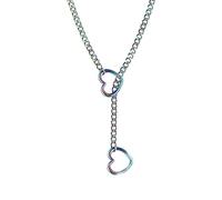 Collana A Cuore - Catena In Acciaio Al Titanio Ciondolo D'amore, Gioielli Punk Gotico | Collana Di Anniversario Elegante, Romantico Cuore, Ciondolo Di Giogo Alla Moda, Elegante, Consulte la
