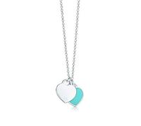 Collana a cuore classico in argento sterling 925 Rosa Verde Rosso Oro Concorso di gioielli rosa Mondo