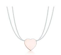Collana a cuore classico in argento sterling 925 Rosa Verde Rosso Oro Concorso di gioielli rosa Mondo