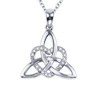 Collana a Cuore con Nodo in Metallo Collana con Pendente in Oro Bianco Placcato in Rame Leggero per Ragazze, a Cuore Impermeabile per il Lavoro Quotidiano