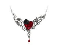 Collana A Cuore Con Rosa Di Sangue Alchimia Gotica - Nuova Di Zecca