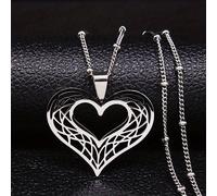 Collana a cuore in acciaio inossidabile da donna, oro, gioielli a forma di amore, regalo Valentino, Joyeria Mujer N619S01