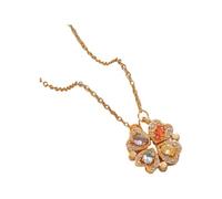 Collana a cuore portafortuna in argento sterling 925 per donna, collana retrò portafortuna a quattro foglie d'amore eterno, collana con ciondolo a cuore d'amore, collana a cuore, collana a 4