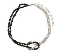 Collana a doppio strato con perline di cristallo a contrasto tempestato di diamanti, un accessorio di fascia alta per la clavicola