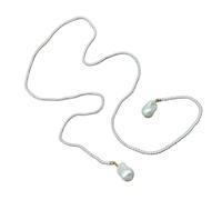 Collana a due livelli con cristalli di spinello verde e perle bianche, lunghezza regolabile, per l'uso quotidiano, collana lunga con perline di spinello verde, Misura unica, come descritto, come