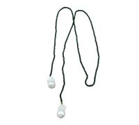 Collana a due livelli con cristalli di spinello verde e perle bianche, lunghezza regolabile, per l'uso quotidiano, collana lunga con perline di spinello verde, Misura unica, come descritto, come