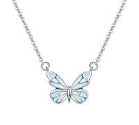 Collana a farfalla - Acciaio al titanio, pendente a catena regolabile che si al buio, gioielli eleganti Viaggi d'affari Viaggio a casa Scuola | Regalo per la fidanzata, moglie, amica, accesso