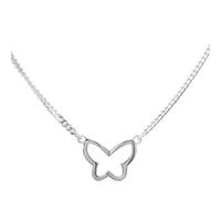 Collana a Farfalla Aperta in Argento Sterling 925 Catena Cubana Lunga - Silverly