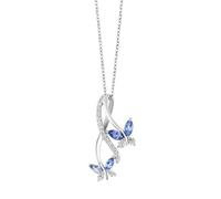 Collana a farfalla in argento Sterling con cristalli per anniversario e compleanno, regalo di farfalla per gli amanti delle farfalle, regalo per collana, lega di alluminio, Senza Gemstone